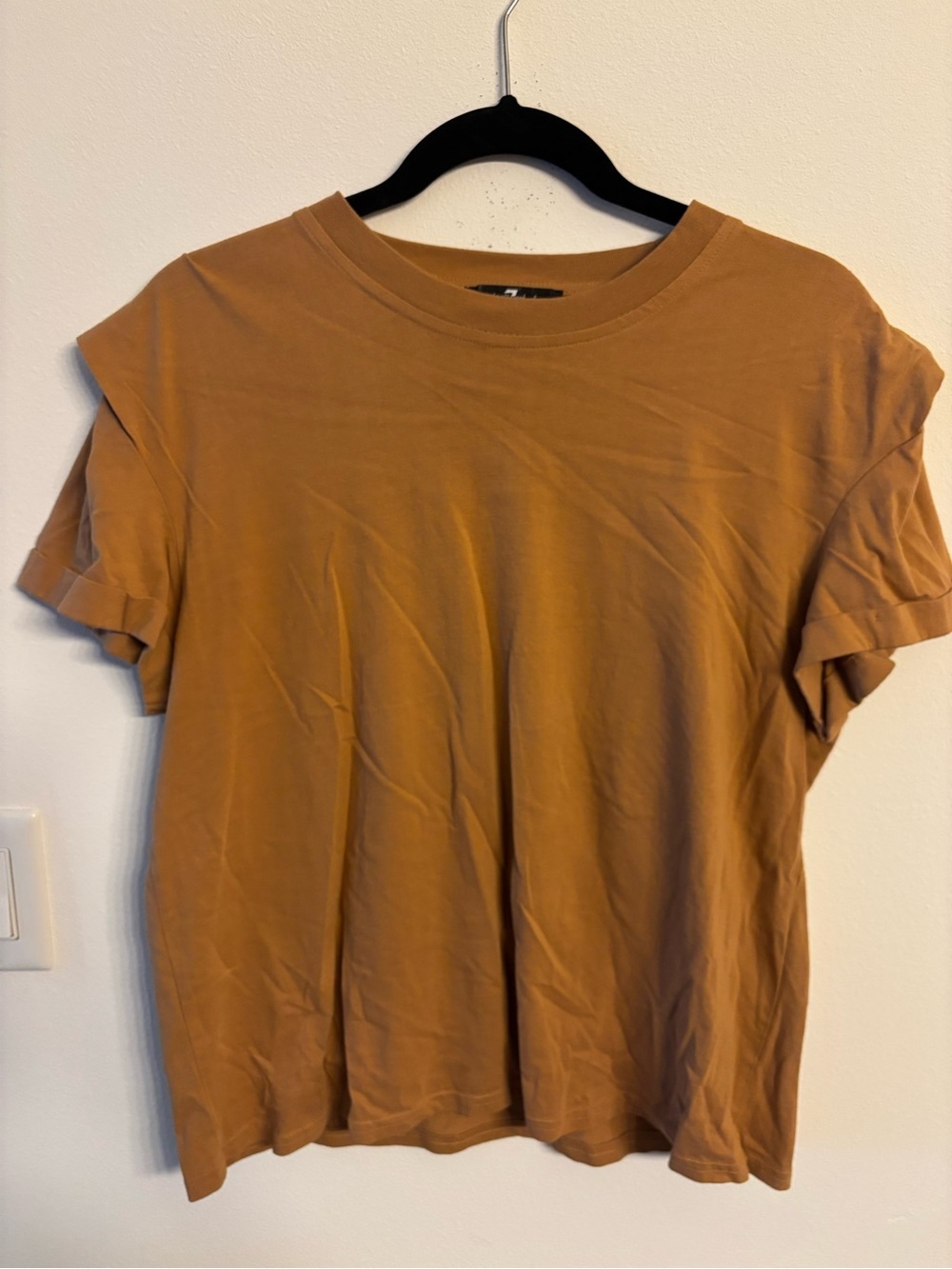 100% cotton 7 For All Mankind Short Sleeve Crewneck Tee - Camel Brown